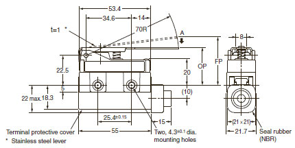ZC-[]55 Enclosed Switch/Dimensions | OMRON Industrial Automation
